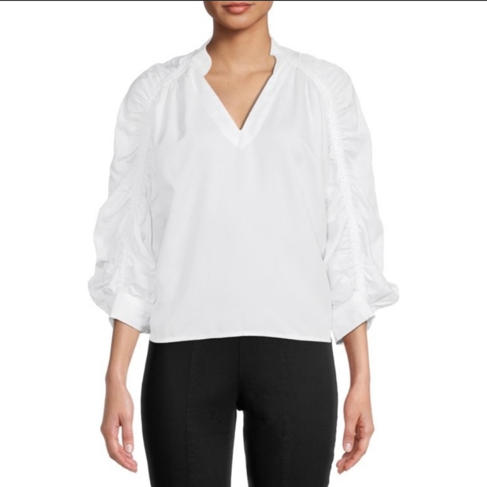 White Ruched Shirt